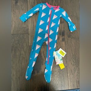 Kickee Pant Pizza footie pajamas NWT